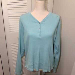 L.L. Bean Aqua Blue Women's Long Sleeve Size XL